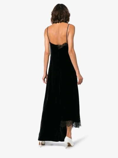 Shop Stella Mccartney Asymmetrical Lace Panel Dress In Black