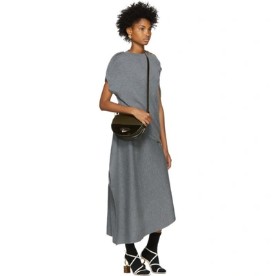 Shop Jw Anderson Grey Merino Asymmetric Skirt In Mid Grey