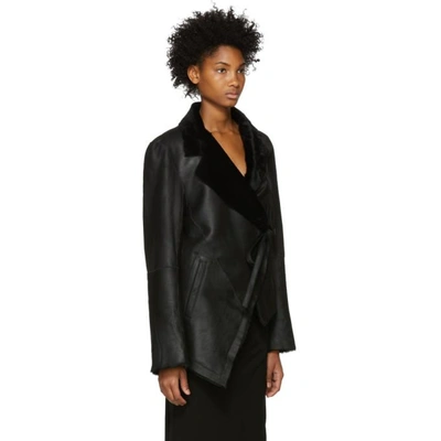 Shop Ann Demeulemeester Black Leather Amrita Jacket In 099 Black
