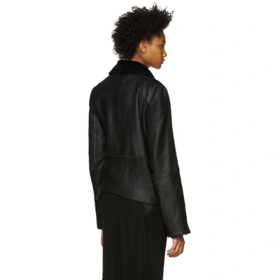 Shop Ann Demeulemeester Black Leather Amrita Jacket In 099 Black