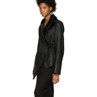 Shop Ann Demeulemeester Black Leather Amrita Jacket In 099 Black
