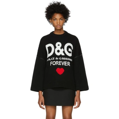 Shop Dolce & Gabbana Dolce And Gabbana Black Cashmere Forever Dandg Sweater In S9000 Black