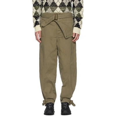 Shop Jw Anderson Khaki Dyed Army Trousers