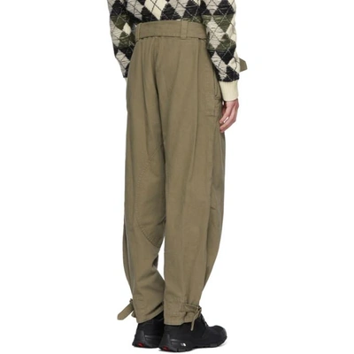 Shop Jw Anderson Khaki Dyed Army Trousers