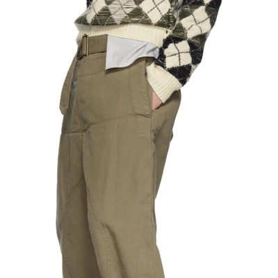 Shop Jw Anderson Khaki Dyed Army Trousers