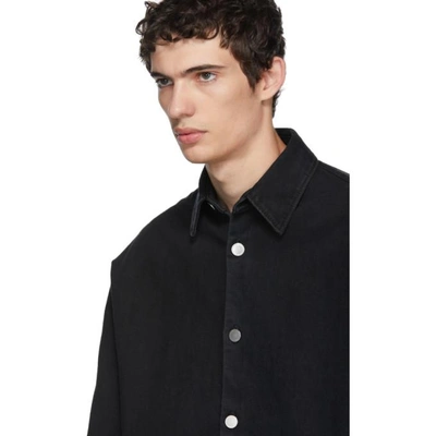 Shop Raf Simons Black Denim Easy Fit Shirt In 00099 Black