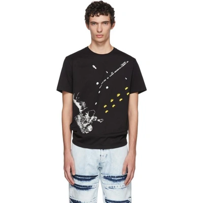 Shop Raf Simons Black Slim Fit Astronaut T-shirt In 00099 Black