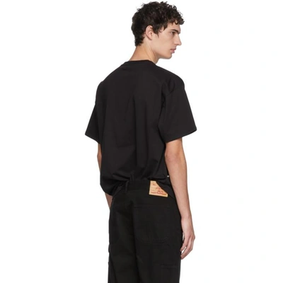 Shop Raf Simons Black Regular Fit Astronaut T-shirt In 00099 Black