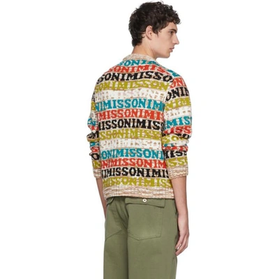 Shop Missoni Multicolor Logo Crewneck Sweater In Sm125 Multi