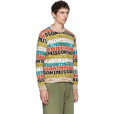 Shop Missoni Multicolor Logo Crewneck Sweater In Sm125 Multi