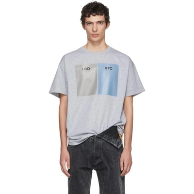 Shop Raf Simons Grey Lsd Xtc Regular Fit T-shirt In 00081 Grey