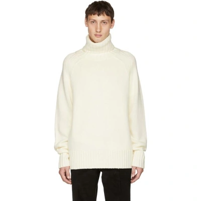 Shop Joseph Beige Sloppy Joe Turtleneck In 0040 Ecru