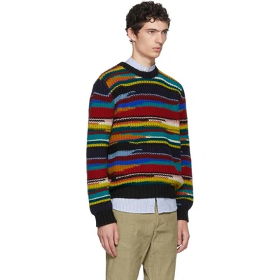 Shop Missoni Multicolor Stripe Crewneck Sweater In Sm046 Multi