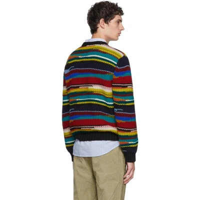 Shop Missoni Multicolor Stripe Crewneck Sweater In Sm046 Multi
