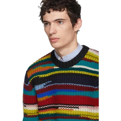 Shop Missoni Multicolor Stripe Crewneck Sweater In Sm046 Multi