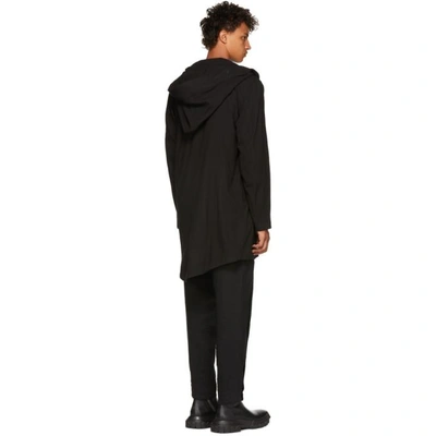 Shop Julius Black Wrapped Hooded Coat