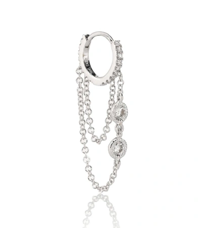 Shop Maria Tash Eternity 18kt White Gold Single Earring With Diamonds In Silver