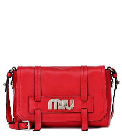 Shop Miu Miu Leather Shoulder Bag In Red