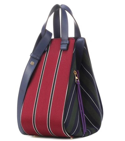 Shop Loewe Hammock Leather And Canvas Shoulder Bag In Multicoloured