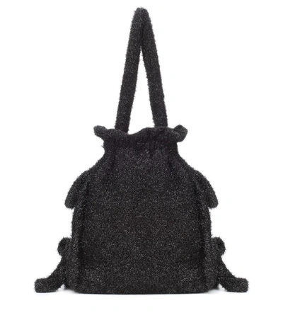 Shop Simone Rocha Lamé Bucket Bag In Black