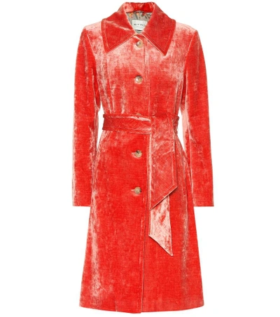 Shop Etro Velvet Coat In Red