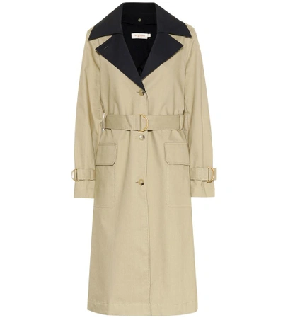 Shop Tory Burch Ashby Cotton Trench Coat In Beige