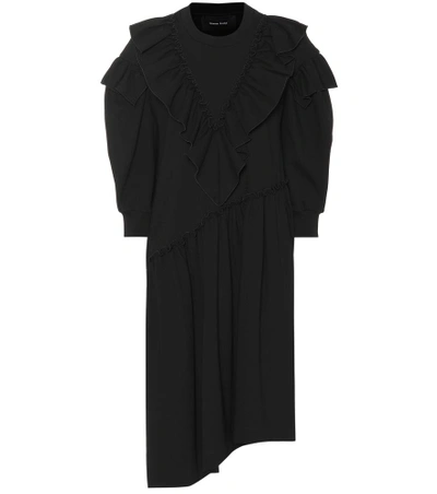 Shop Simone Rocha Ruffled Knit Dress In Black