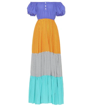 Shop Caroline Constas Bardot Off-the-shoulder Dress In Multicoloured