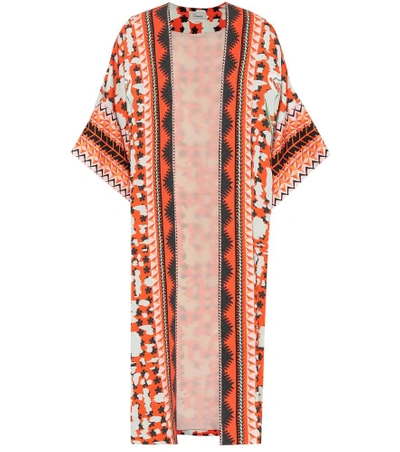 Shop Temperley London Odyssey Printed Crêpe Kimono In Multicoloured