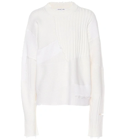 Shop Helmut Lang Wool, Cotton And Cashmere Sweater In White