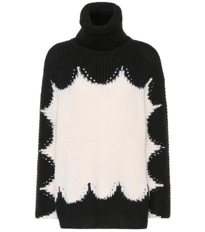 Shop Valentino Virgin Wool Turtleneck Sweater In Black