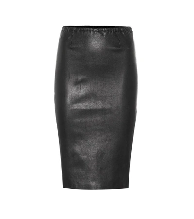 Shop Stouls Gilda Leather Pencil Skirt In Black