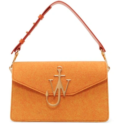 Shop Jw Anderson Orange Felted Logo Bag In Carrot