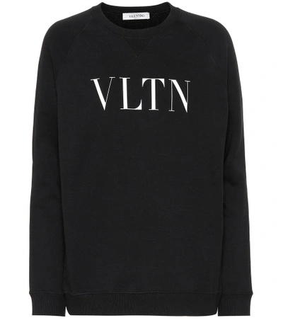 Shop Valentino Vltn Cotton-blend Sweatshirt In Black