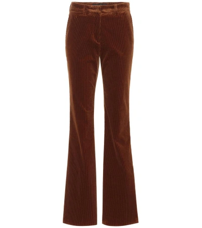 Shop Etro Corduroy Flared Pants In Brown