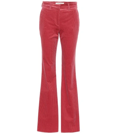 Shop Etro Corduroy Flared Pants In Pink