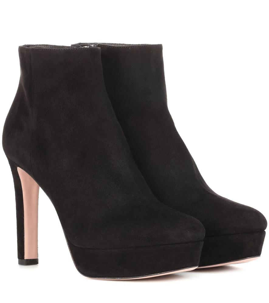 prada suede platform booties