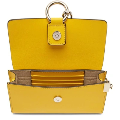 Shop Chloé Chloe Yellow Mini Faye Wallet Bag In 776 Dark Oc