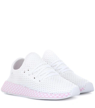 Adidas Originals Deerupt Runner Suede-trimmed Mesh Sneakers In White |  ModeSens