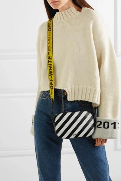 Shop Off-white Striped Textured-leather Camera Bag