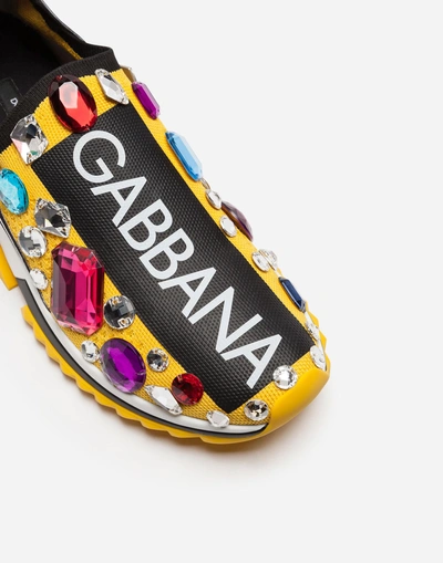 Shop Dolce & Gabbana Sorrento Sneakers With Embroidery In Yellow