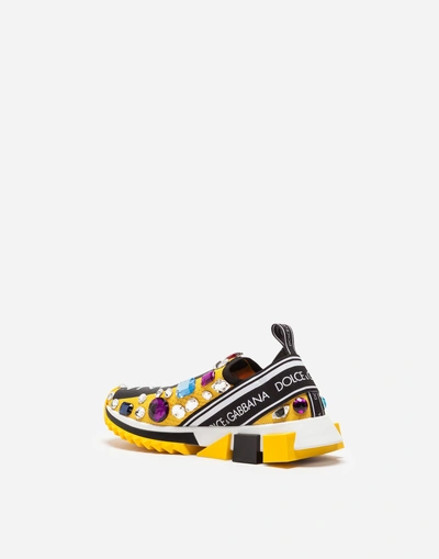 Shop Dolce & Gabbana Sorrento Sneakers With Embroidery In Yellow