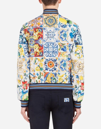 Shop Dolce & Gabbana Printed Cotton Jacket In Majolica Print