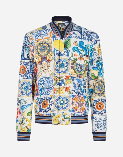 Shop Dolce & Gabbana Printed Cotton Jacket In Majolica Print