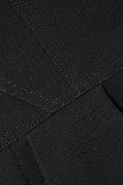 Shop Chloé Pleated Crepe Mini Skirt In Black