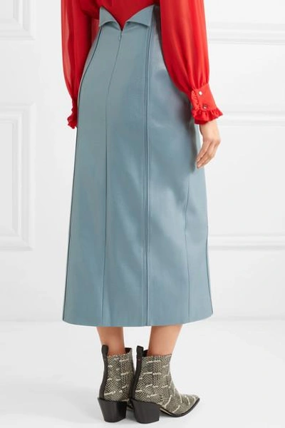 Shop Rejina Pyo Scout Faux Leather Midi Skirt In Blue