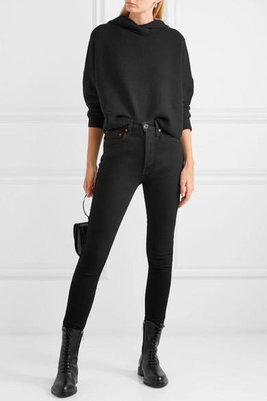 theory cropped cashmere hoodie