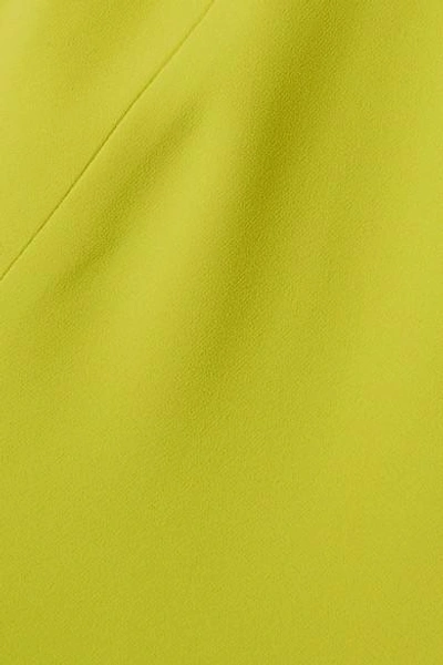 Shop Brandon Maxwell Stretch-crepe Halterneck Dress In Yellow