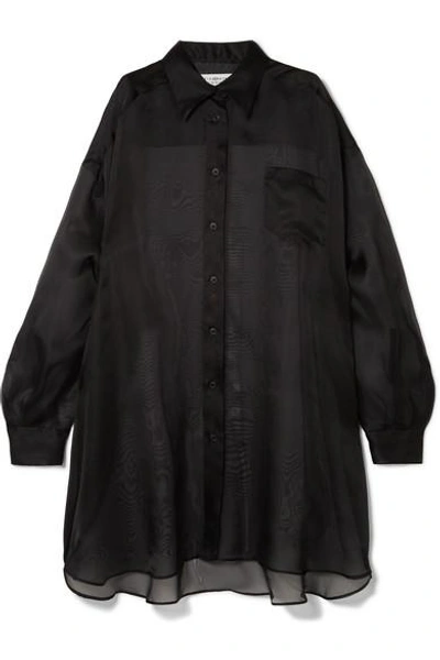Shop Maison Margiela Oversized Silk-organza Shirt In Black