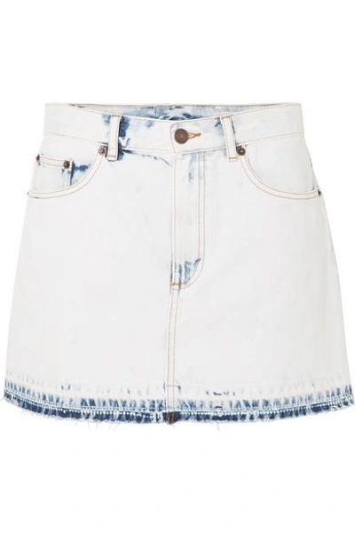 Shop Marc Jacobs Frayed Denim Mini Skirt In Blue